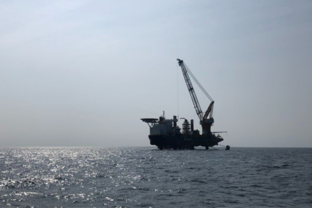 chantier eolien baie de St Brieuc